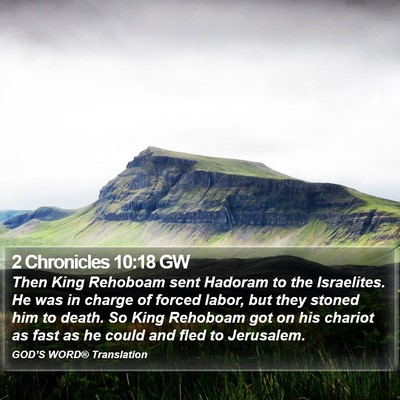 2 Chronicles 10:18 GW Bible Verse Image