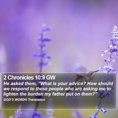 2 Chronicles 10:9 GW Bible Verse Image
