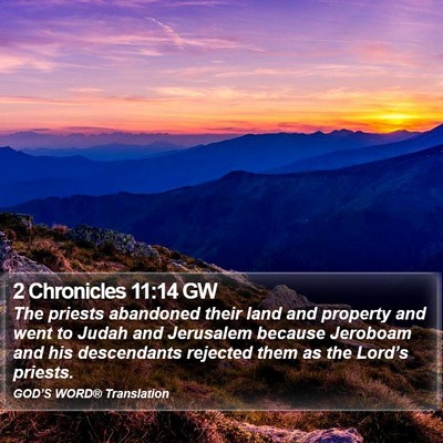 2 Chronicles 11:14 GW Bible Verse Image