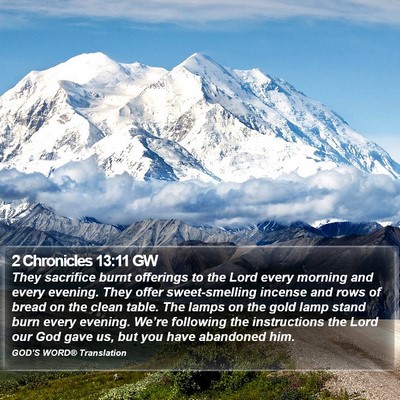 2 Chronicles 13:11 GW Bible Verse Image