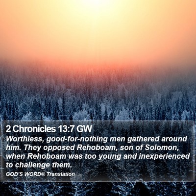 2 Chronicles 13:7 GW Bible Verse Image
