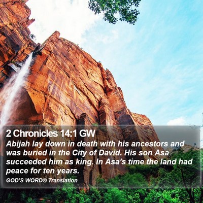 2 Chronicles 14:1 GW Bible Verse Image