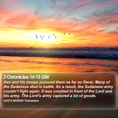 2 Chronicles 14:13 GW Bible Verse Image