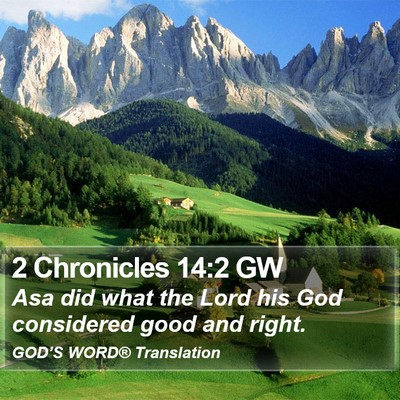 2 Chronicles 14:2 GW Bible Verse Image
