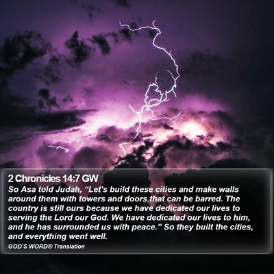 2 Chronicles 14:7 GW Bible Verse Image