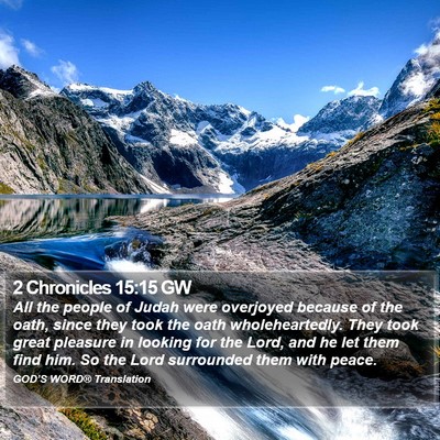 2 Chronicles 15:15 GW Bible Verse Image