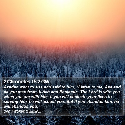 2 Chronicles 15:2 GW Bible Verse Image