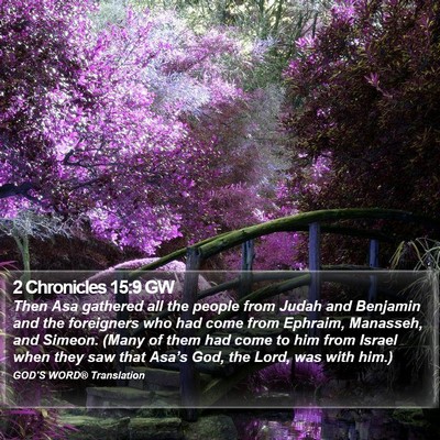 2 Chronicles 15:9 GW Bible Verse Image