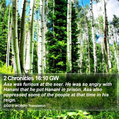 2 Chronicles 16:10 GW Bible Verse Image