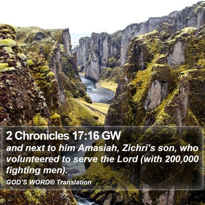 2 Chronicles 17:16 GW Bible Verse Image