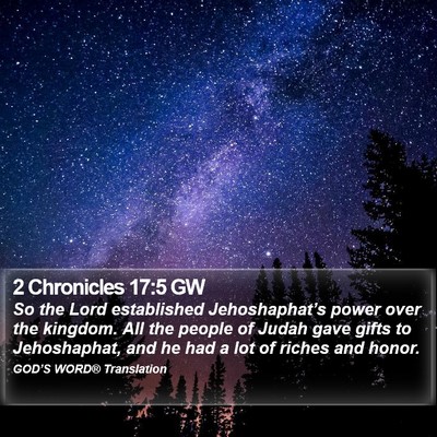 2 Chronicles 17:5 GW Bible Verse Image