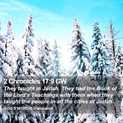 2 Chronicles 17:9 GW Bible Verse Image
