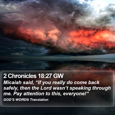 2 Chronicles 18:27 GW Bible Verse Image