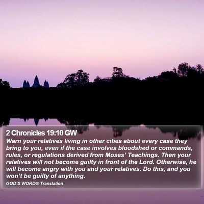 2 Chronicles 19:10 GW Bible Verse Image