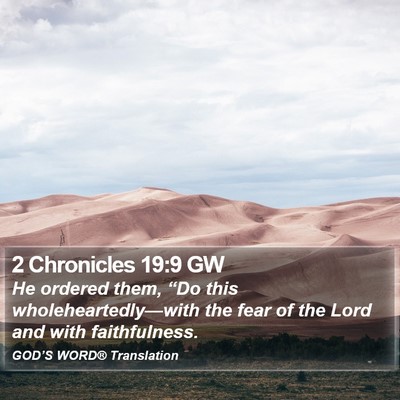 2 Chronicles 19:9 GW Bible Verse Image