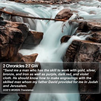 2 Chronicles 2:7 GW Bible Verse Image