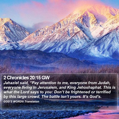 2 Chronicles 20:15 GW Bible Verse Image