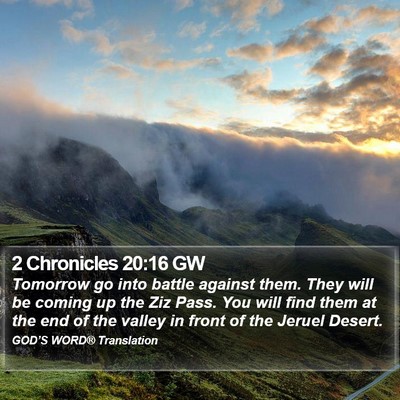 2 Chronicles 20:16 GW Bible Verse Image