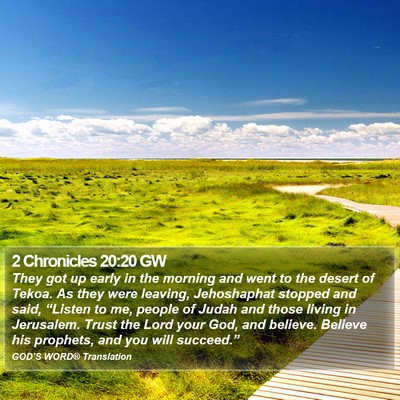 2 Chronicles 20:20 GW Bible Verse Image
