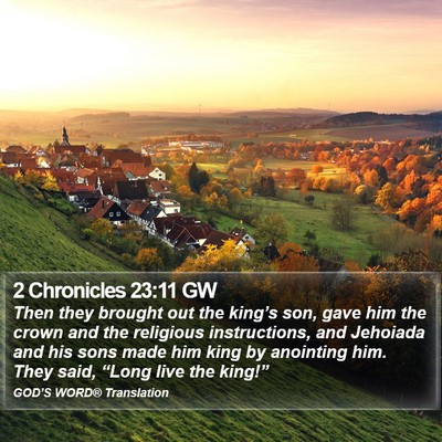 2 Chronicles 23:11 GW Bible Verse Image