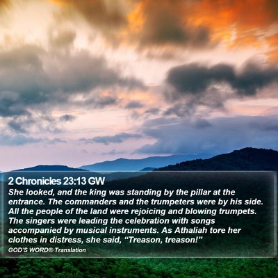 2 Chronicles 23:13 GW Bible Verse Image