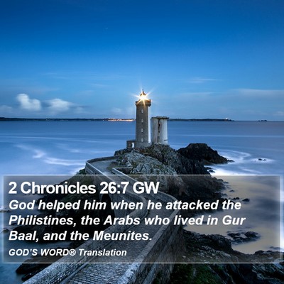2 Chronicles 26:7 GW Bible Verse Image