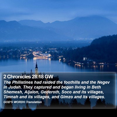 2 Chronicles 28:18 GW Bible Verse Image