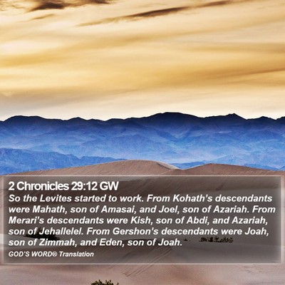 2 Chronicles 29:12 GW Bible Verse Image
