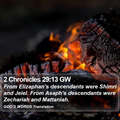 2 Chronicles 29:13 GW Bible Verse Image