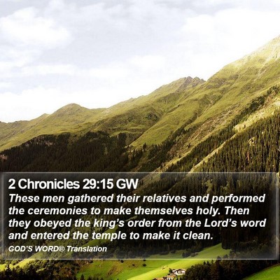2 Chronicles 29:15 GW Bible Verse Image