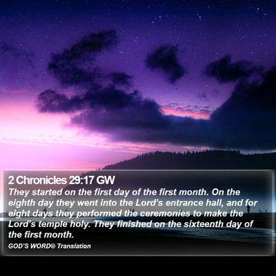 2 Chronicles 29:17 GW Bible Verse Image