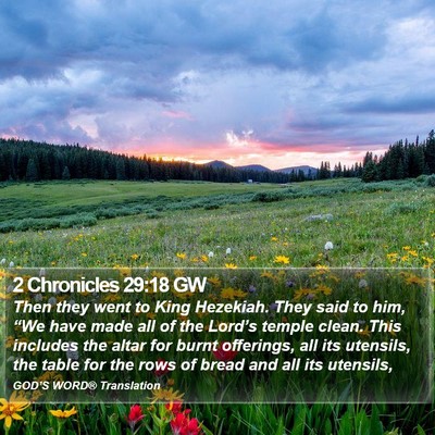 2 Chronicles 29:18 GW Bible Verse Image