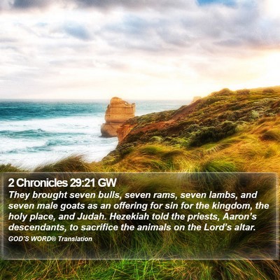 2 Chronicles 29:21 GW Bible Verse Image