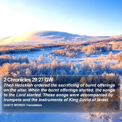2 Chronicles 29:27 GW Bible Verse Image