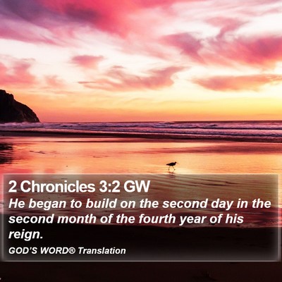 2 Chronicles 3:2 GW Bible Verse Image