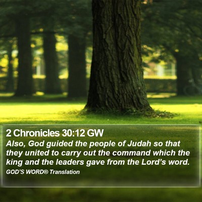 2 Chronicles 30:12 GW Bible Verse Image