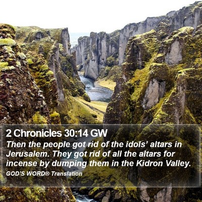 2 Chronicles 30:14 GW Bible Verse Image
