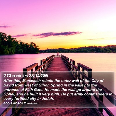 2 Chronicles 33:14 GW Bible Verse Image