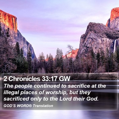 2 Chronicles 33:17 GW Bible Verse Image