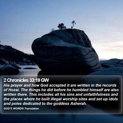 2 Chronicles 33:19 GW Bible Verse Image