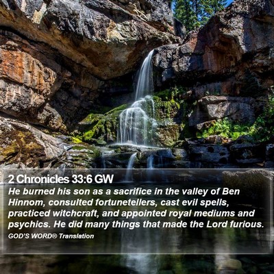 2 Chronicles 33:6 GW Bible Verse Image