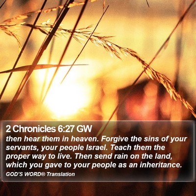 2 Chronicles 6:27 GW Bible Verse Image
