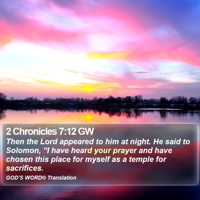 2 Chronicles 7:12 GW Bible Verse Image