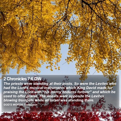 2 Chronicles 7:6 GW Bible Verse Image