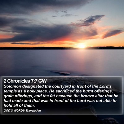 2 Chronicles 7:7 GW Bible Verse Image