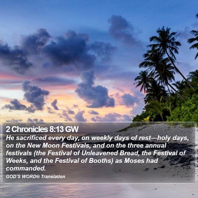 2 Chronicles 8:13 GW Bible Verse Image