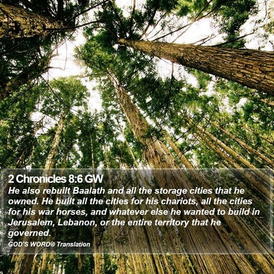 2 Chronicles 8:6 GW Bible Verse Image