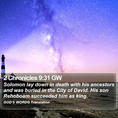 2 Chronicles 9:31 GW Bible Verse Image