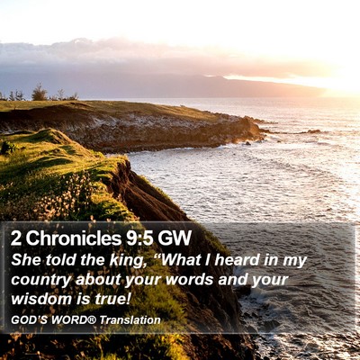2 Chronicles 9:5 GW Bible Verse Image