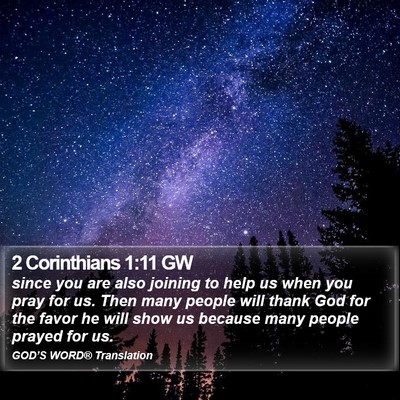 2 Corinthians 1:11 GW Bible Verse Image